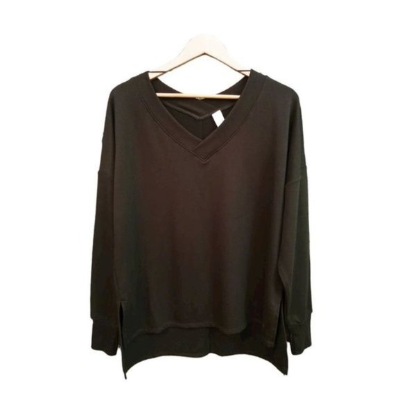 NWT‎ SIZE M Sofia Active Women's Fleece Pullover Top Double with Double V Neck - Picture 3 of 12